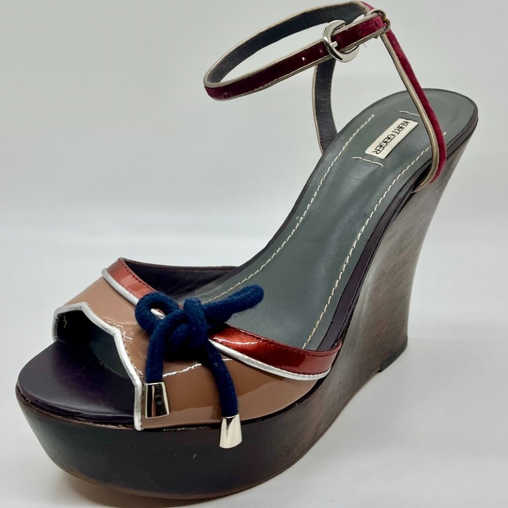 Kurt Geiger Mixed Media Ankle Strap Wedge Sandal